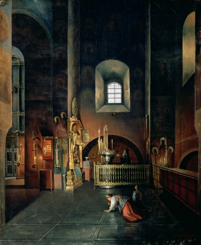 In a Church, 1851 by Stanislav Joulianovitch Joukovski